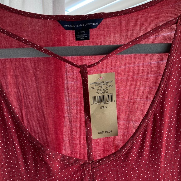 NWT American Eagle Red Polka Dot Dress - Picture 6 of 6